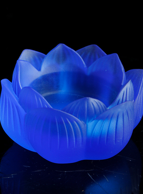 古法琉璃佛具莲花烛台家居摆件