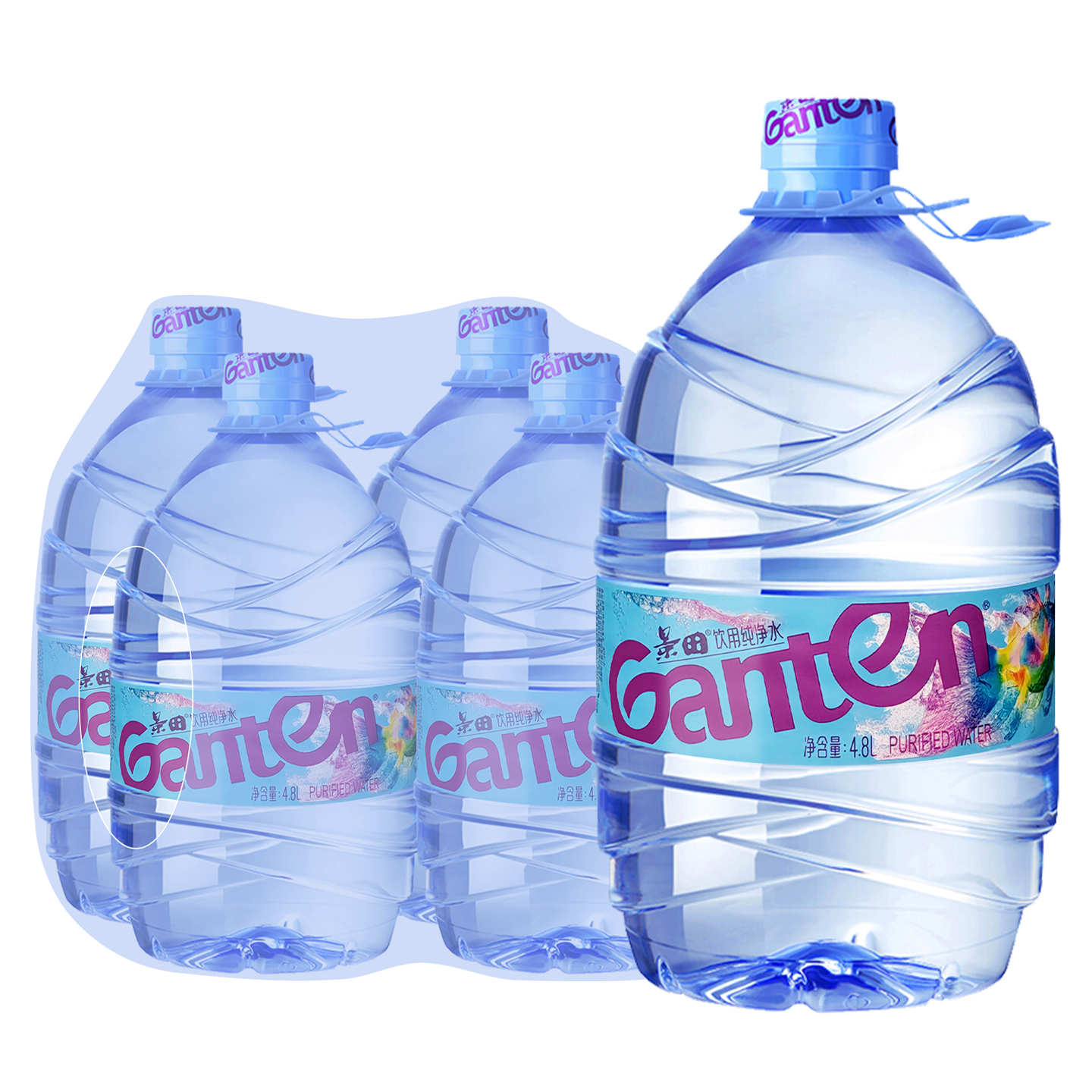 景田饮用纯净水4.8L*4桶*2箱整箱包邮4.6L天然泉水大桶装水泡茶水,淘宝优惠券,粉丝福利购,淘宝优惠卷