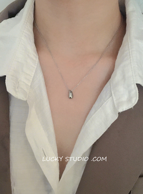 ins冷淡风气质简约18k女水滴颈链
