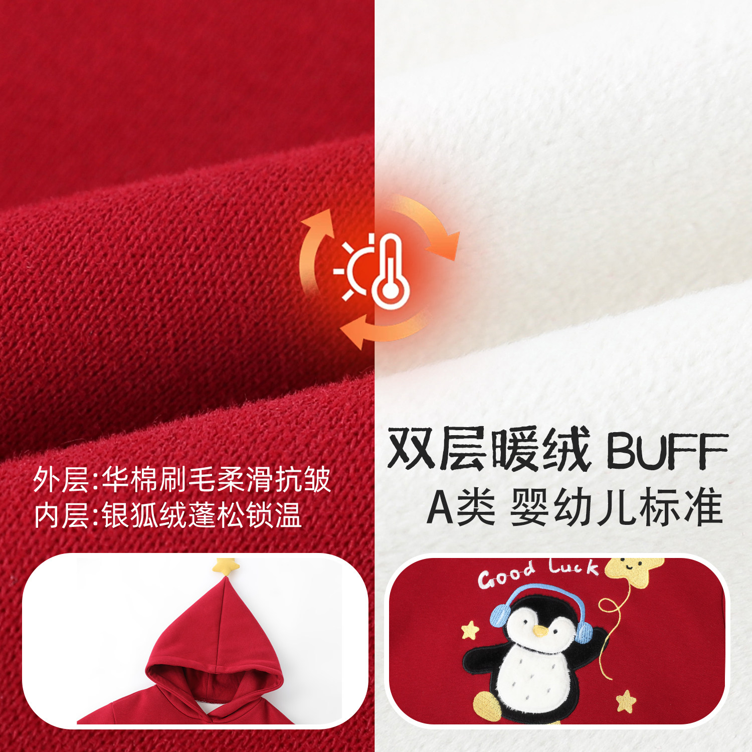 小O爸男婴童 宝宝加绒卫衣秋冬季男童2025新款婴儿连帽上衣亲子装,淘宝优惠券,粉丝福利购,淘宝优惠卷