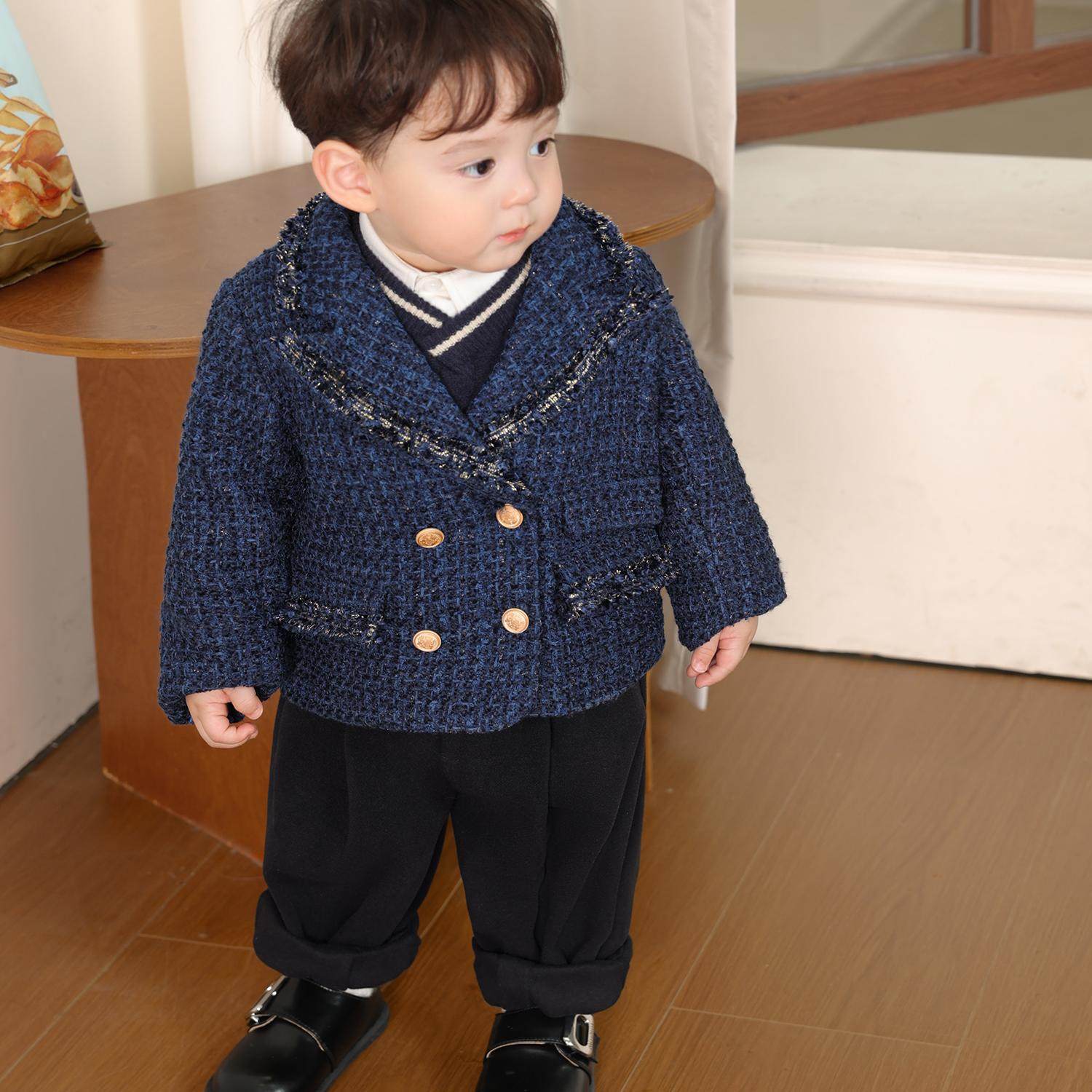 小O爸男婴童 宝宝秋冬套装抓周礼服保暖外套婴儿长袖西装外套冬装,淘宝优惠券,粉丝福利购,淘宝优惠卷