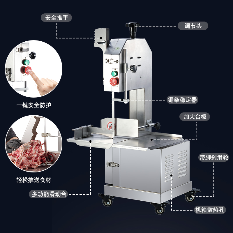 商用锯骨机骨头切割神器牛排冻肉猪蹄小型家用全自动电动据切骨机 - 图3