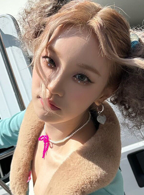 韩国东大门 宋雨琦同款蝴蝶结串珠gidle韩系少女彩色复古y2k项链