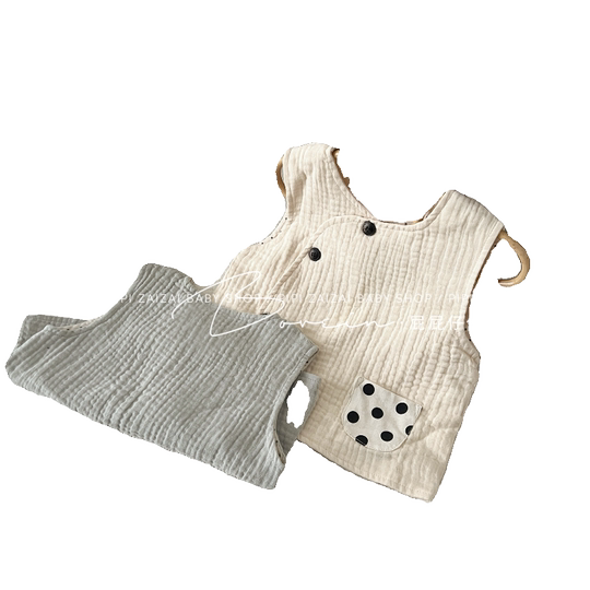 Spring and summer 2-layer gauze vest double layer