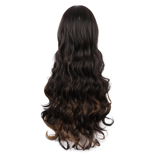 潼漫 cos假发女长卷发自然蓬松大波浪80cm浅棕+黑色混色动漫头套 - 图2