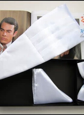 男士礼服腰封领结口袋巾三件套礼盒装结婚新伴郎燕尾服西装