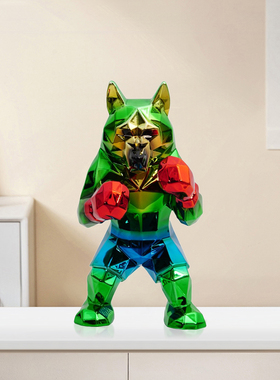 酷感雕塑艺术拳击装饰潮玩摆件