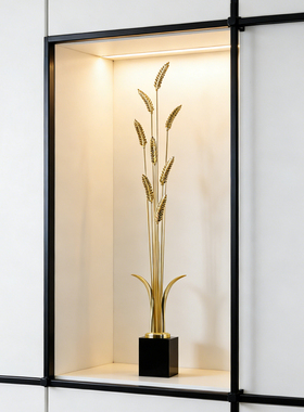 公司店铺黄铜麦穗丰收寓意好摆件