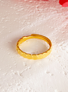 蜂巢戒指活口越南沙金女士网红款