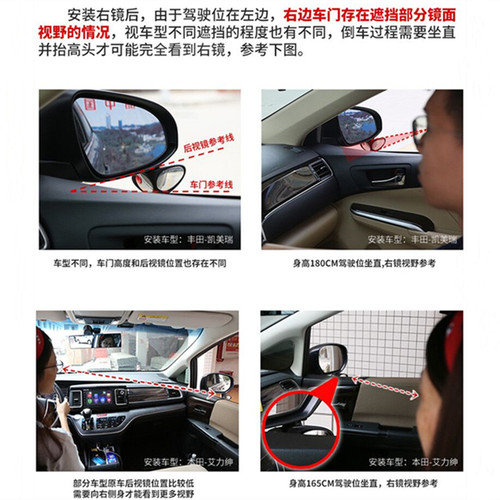 适用于丰田埃尔法沙板镜后视镜 ALPHARD30系威尔法倒车镜改装配件 - 图2