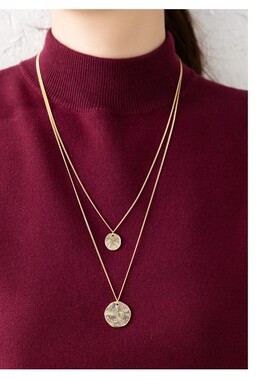 日本甜蜜约会镀金手工硬币项链女