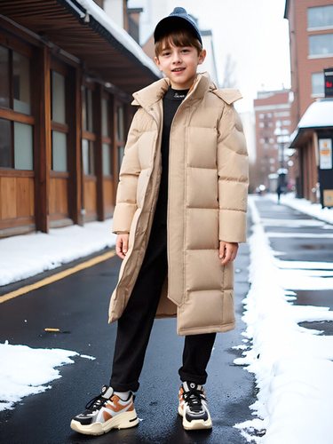 2025新款巴拉童年男童羽绒服加厚中长款女童儿童中大童冬装潮包邮 - 图0