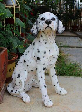 仿真斑点狗摆件宠物狗大麦町犬模型家居庭院花园落地看门狗摆设大