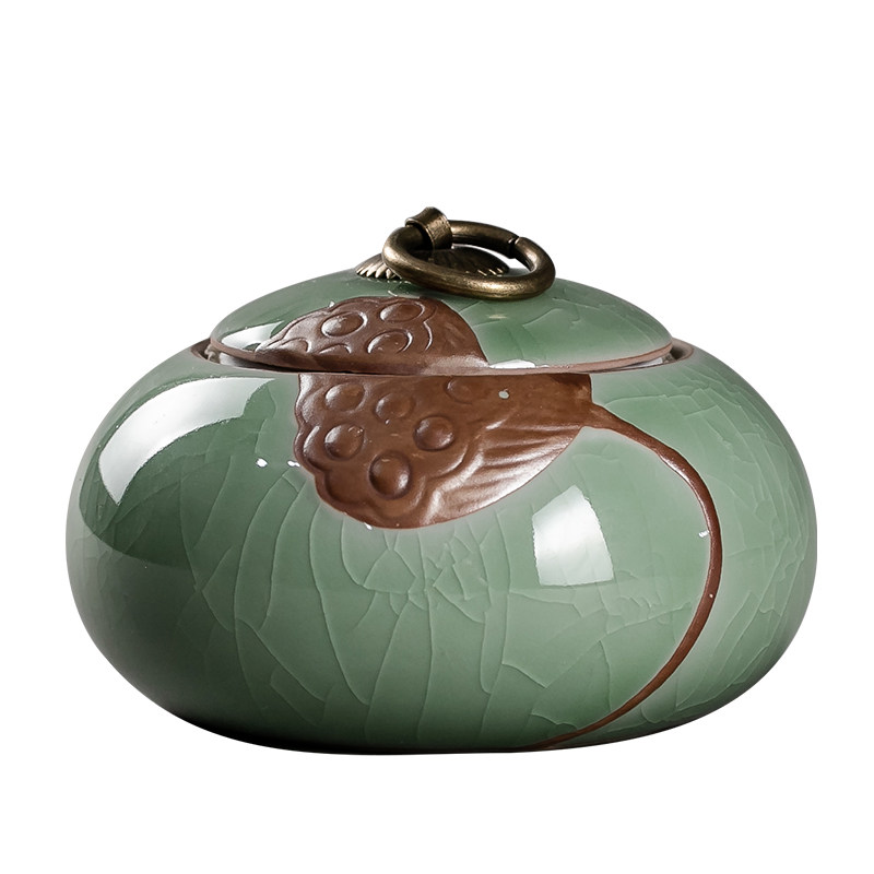 茶叶罐陶瓷半斤装密封罐防潮存储茶罐大号茶叶包装盒醒茶罐子家用,淘宝优惠券,粉丝福利购,淘宝优惠卷