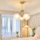 Nordic simple home guest restaurant glass chandelier three-head French pastoral romantic master bedroom study lily of the valley chandelier