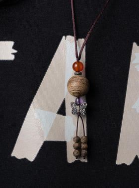 沉香芽庄9分沉老料挂件16mm天然