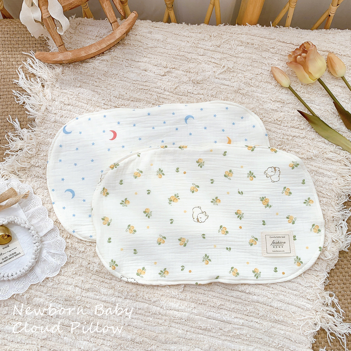 婴儿枕头0到6个月新生儿云片枕纯棉初生宝宝枕头防吐奶枕巾小枕垫,淘宝优惠券,粉丝福利购,淘宝优惠卷