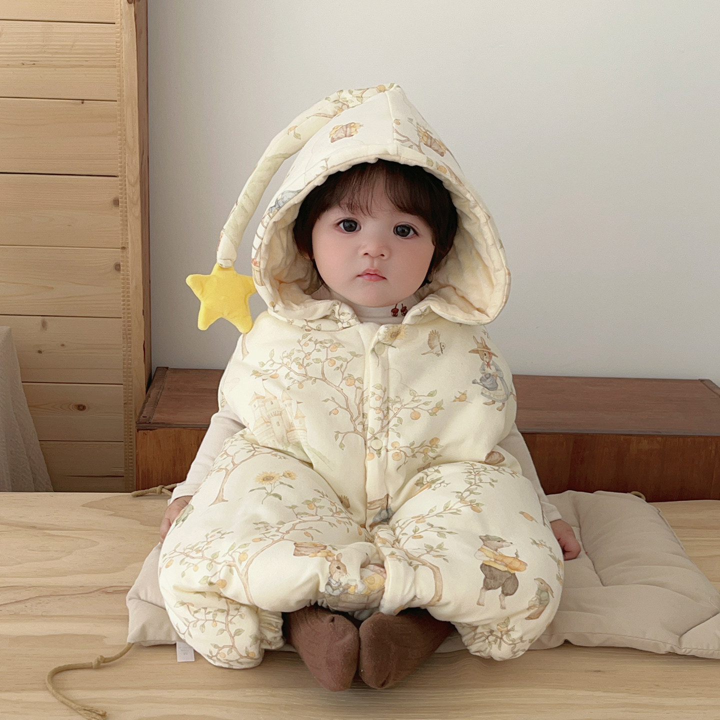 婴儿披风斗篷秋冬外出宝宝加厚出门防风防寒男女童外套小月龄披肩,淘宝优惠券,粉丝福利购,淘宝优惠卷