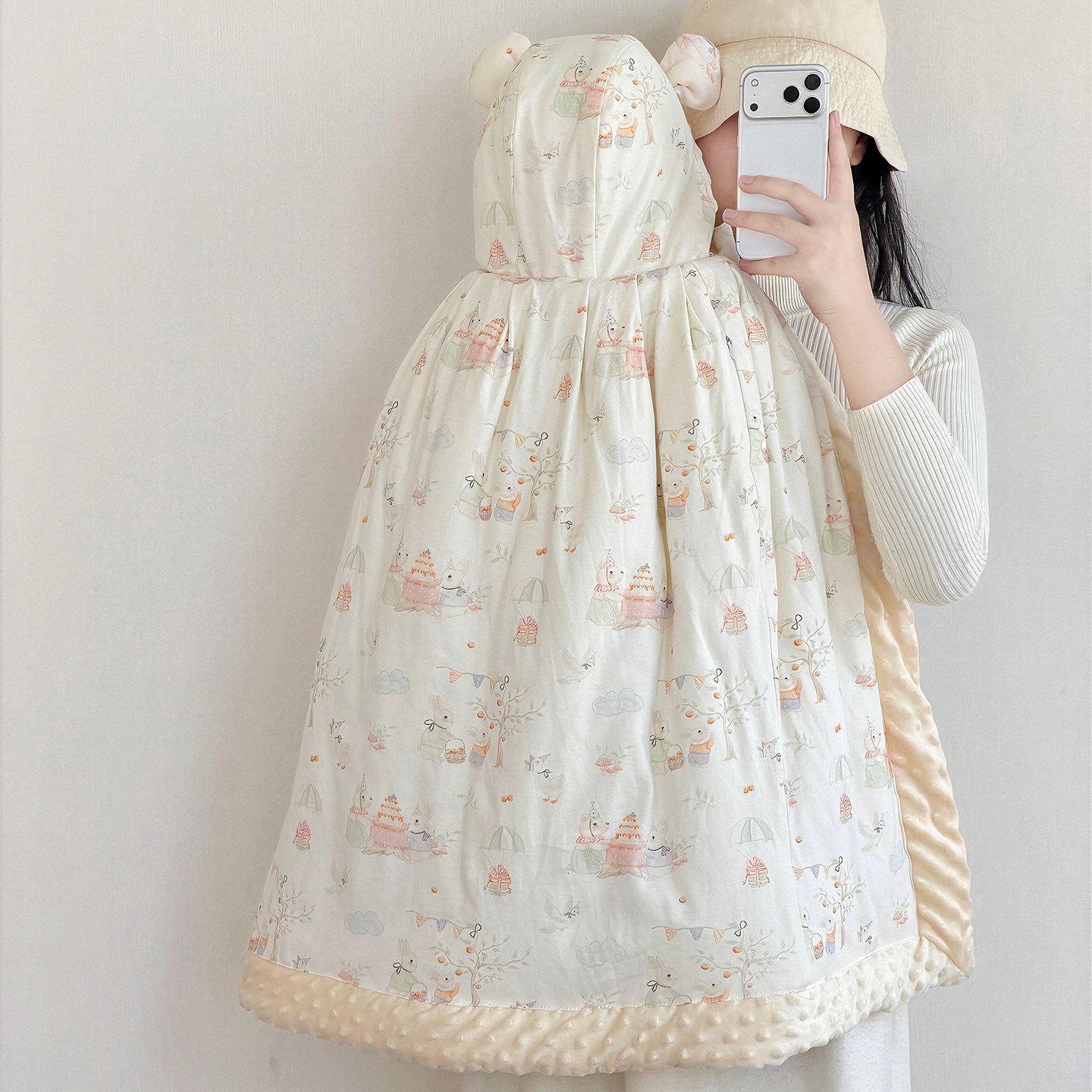 婴儿披风斗篷秋冬外出抱被男女宝宝加厚加绒披肩儿童防风保暖外套,淘宝优惠券,粉丝福利购,淘宝优惠卷