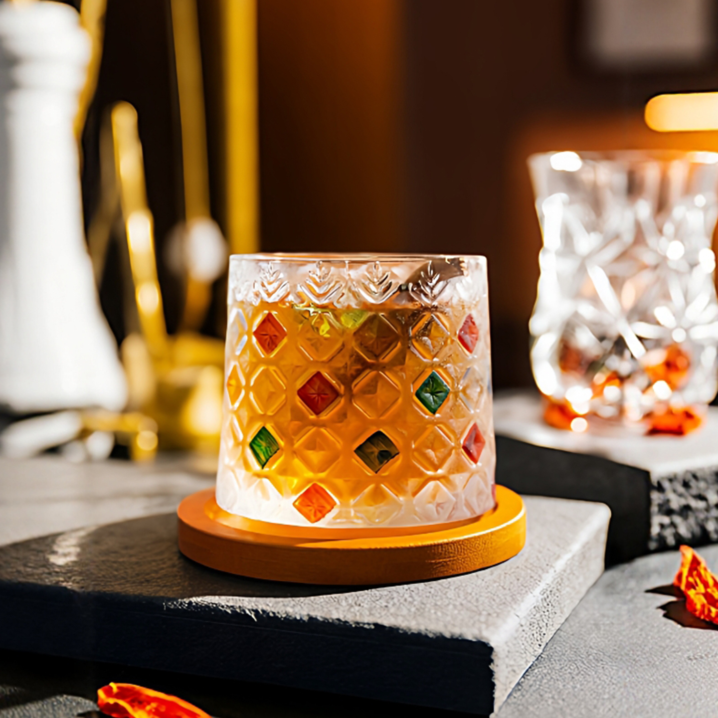 SkyBloom诗客旋转杯威士忌酒杯家用轻奢礼物洋酒杯婚礼乔迁礼盒杯 - 图3