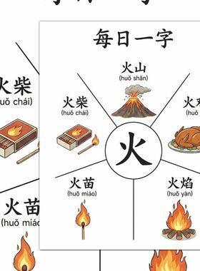 幼儿识字贴纸早教启蒙幼小衔接汉字认知练习贴