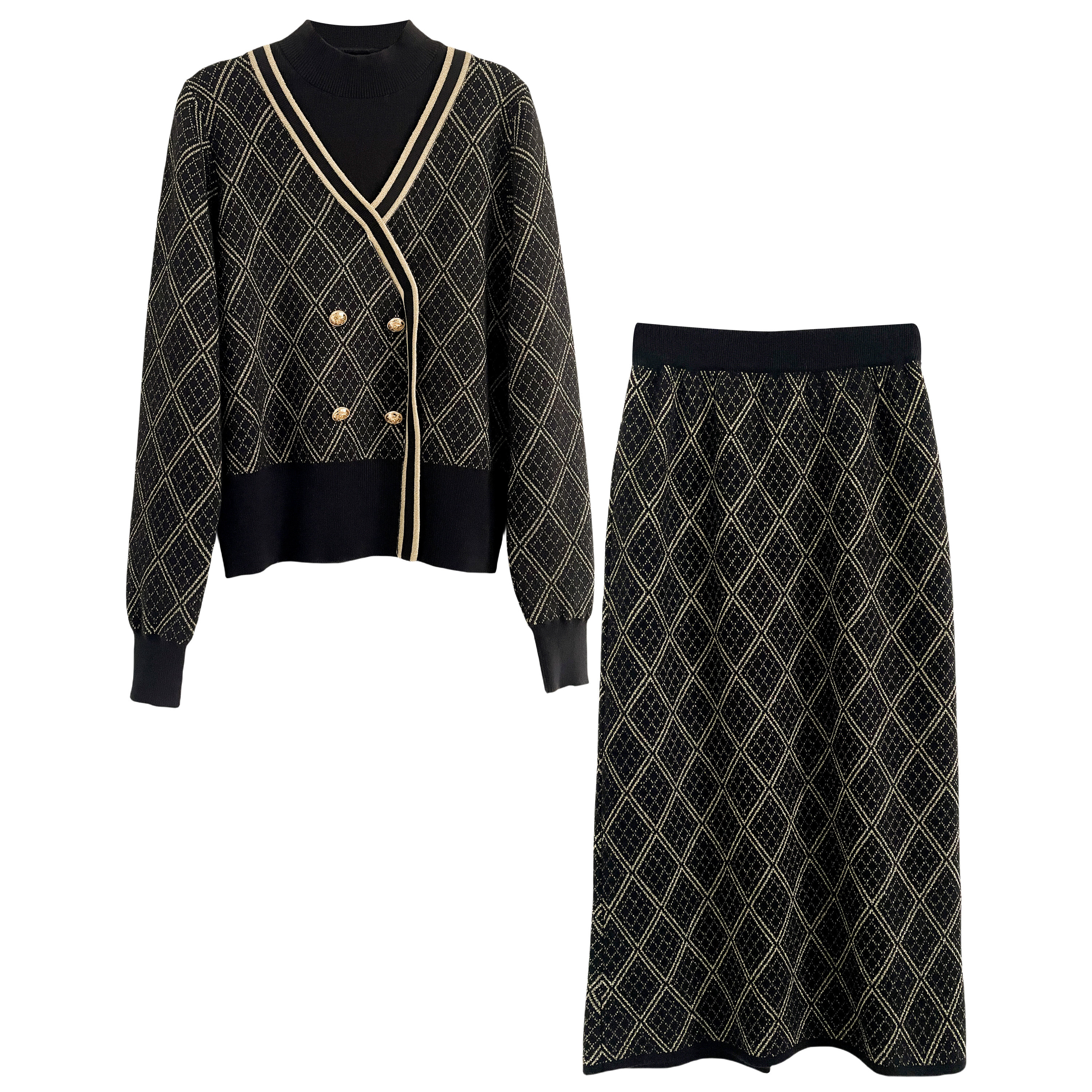 小香风针织套装裙女秋冬装半身裙两件套减龄千金风穿搭毛衣高级感,淘宝优惠券,粉丝福利购,淘宝优惠卷