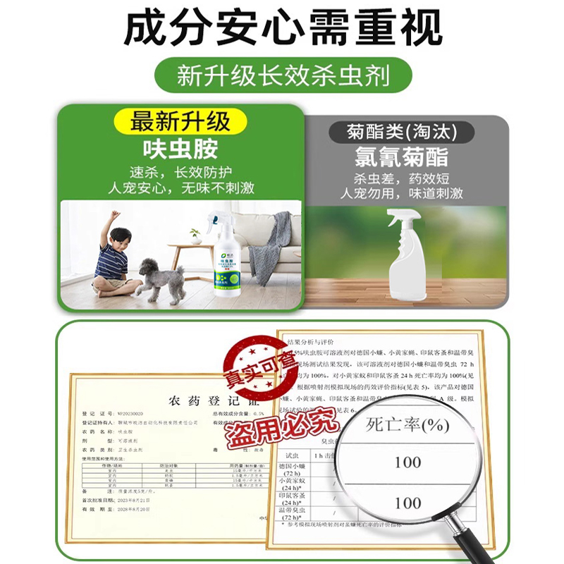 米面蛾杀虫剂家用室内无毒灭杀除飞蛾专用药驱防喷雾神器娥子克星 - 图2