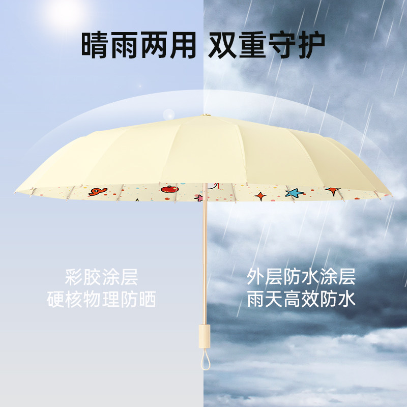 Cikatu西卡图高颜值卡通雨伞加大加固加厚抗暴雨专用伞晴雨两用女
