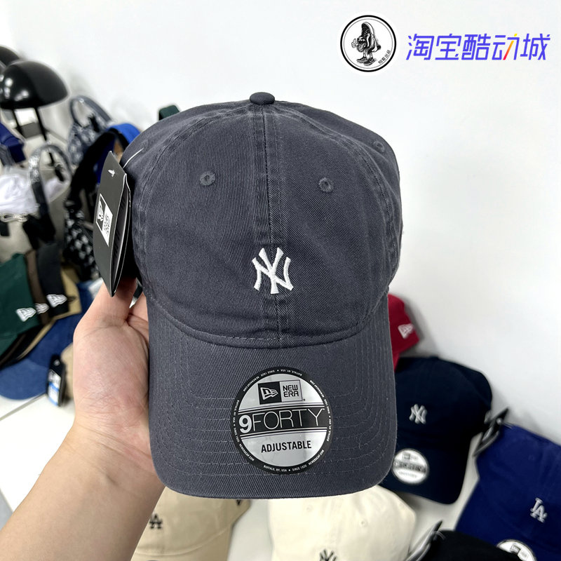 韩国New Era纽亦华940炭灰色MLB小标软顶棒球帽NY洋基LA男女帽子