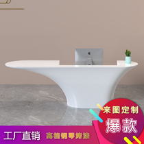 Company Creative Roast Lacquer Front Desk Special Reception Desk Modern Minima Hotel Consultation Desk Shop Cashiers desk