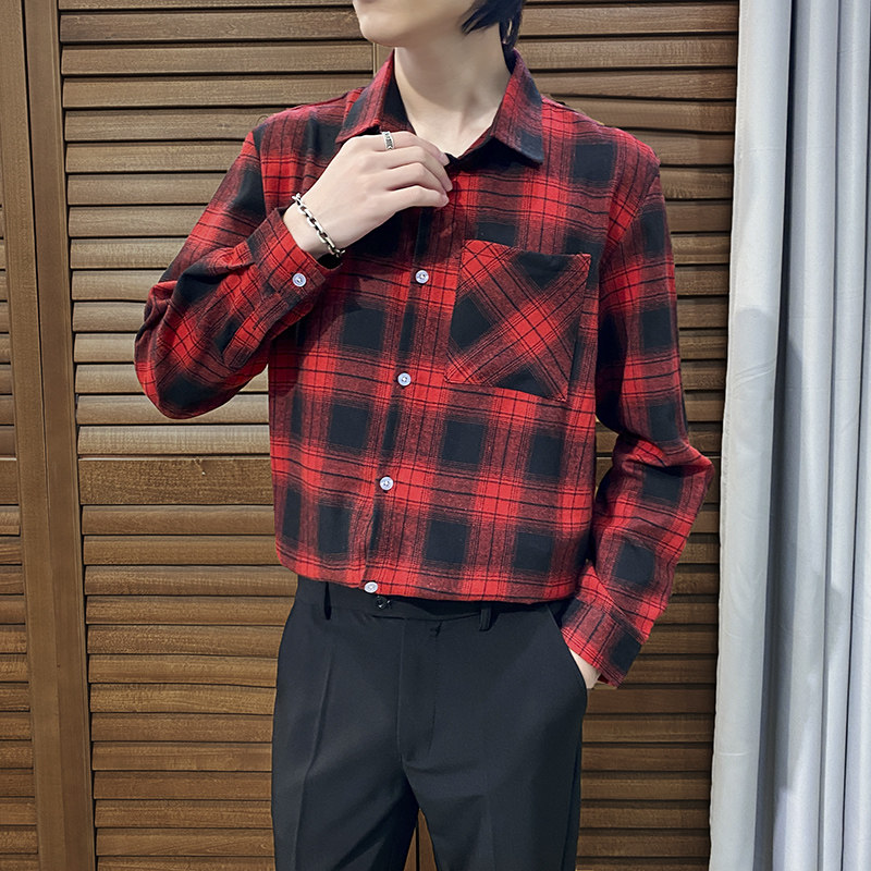 秋季长袖衬衫男上衣格子磨毛休闲百搭韩版潮流修身免烫衬衣外套男,淘宝优惠券,粉丝福利购,淘宝优惠卷