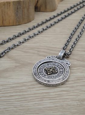 S925银项坠时尚国潮风吊坠潮饰品