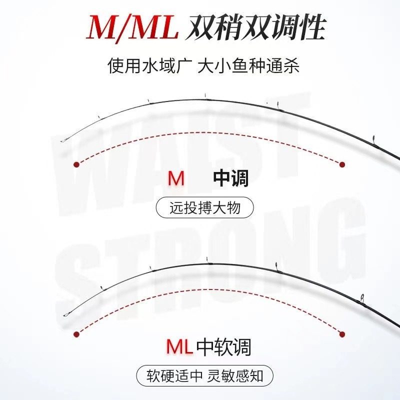 达瓦战鲈新款正品碳素路亚竿远投枪柄MH直柄钓鱼竿路亚单杆裸竿ML,淘宝优惠券,粉丝福利购,淘宝优惠卷