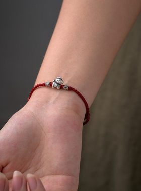 普陀山纯银小马生肖手链