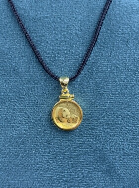 订制925银边框银镀金镶嵌工艺不含币圈直径14mm适用1.55克熊猫币