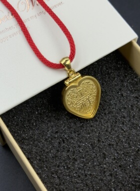 吉祥文化永结同心纪念吊坠边框925银纯银银镀金