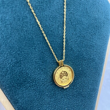 2026年熊猫金银纪念币吊坠框熊猫金币3克金币边框项坠边框18*1mm