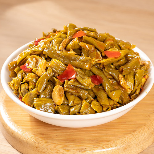 吉香居爽脆豇豆106g榨菜红油酸豆角下饭菜开味咸菜缸豆酸豇豆 - 图0