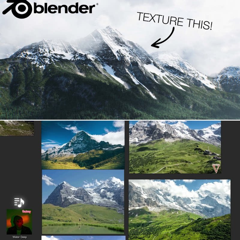 Blender教程合集 逼真自然环境3D场景建模教程树木山地形湖泊Gaea