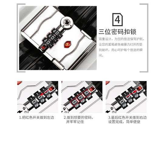 New aluminum frame suitcase, durable and large capacity