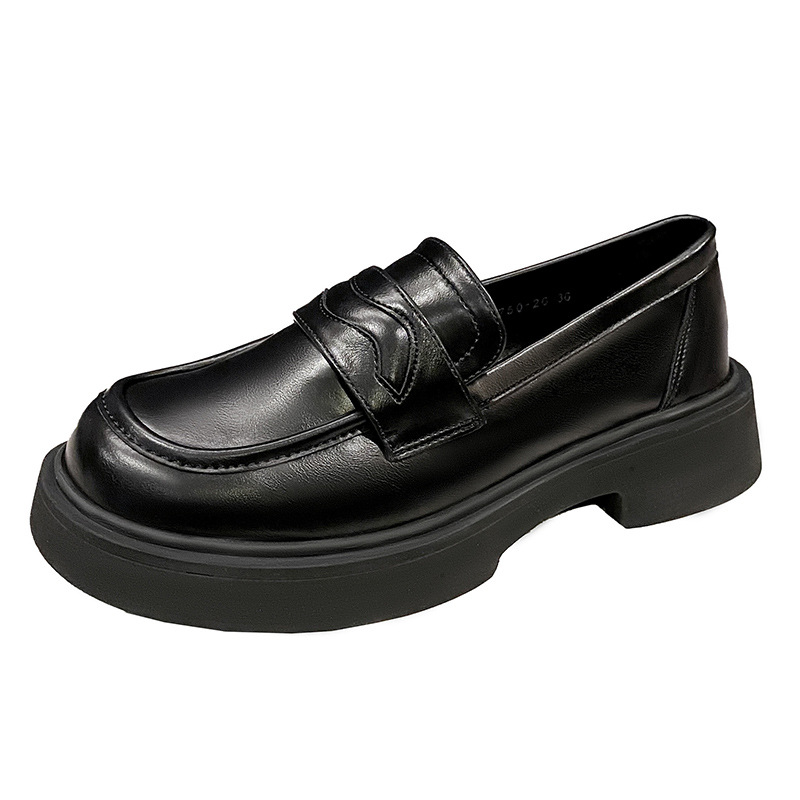 今年流行特惠乐福鞋女2025秋厚底鞋日系JK英伦风黑色小皮鞋一脚蹬 - 图3