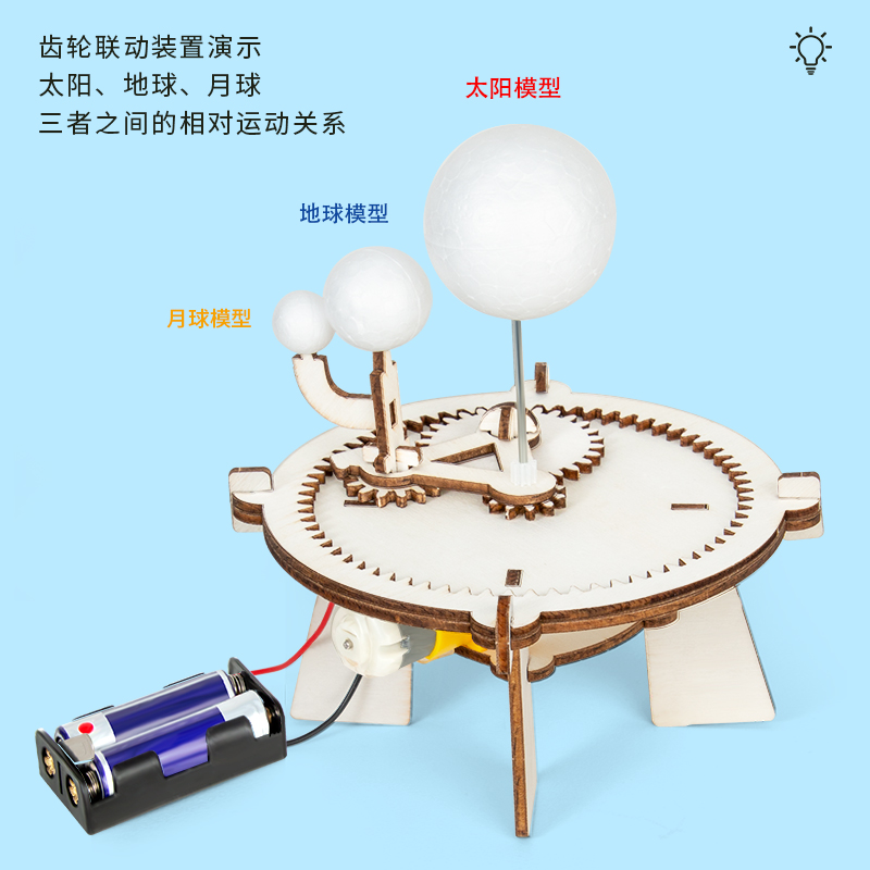 地月日三球仪diy科技小制作六年级天文教具模型材料科学实验套装-图0