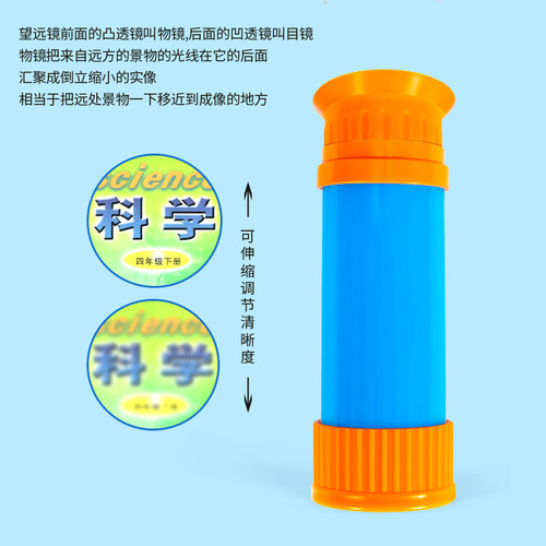 伽利略单筒望远镜凹凸镜成像diy科技小制作材料教具科学实验套装 - 图0
