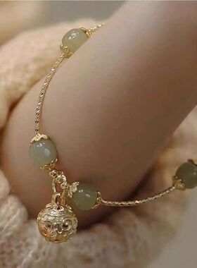 2023新款ins小红书小众设计闺蜜国风金丝铃铛吊坠闺蜜手镯手链女