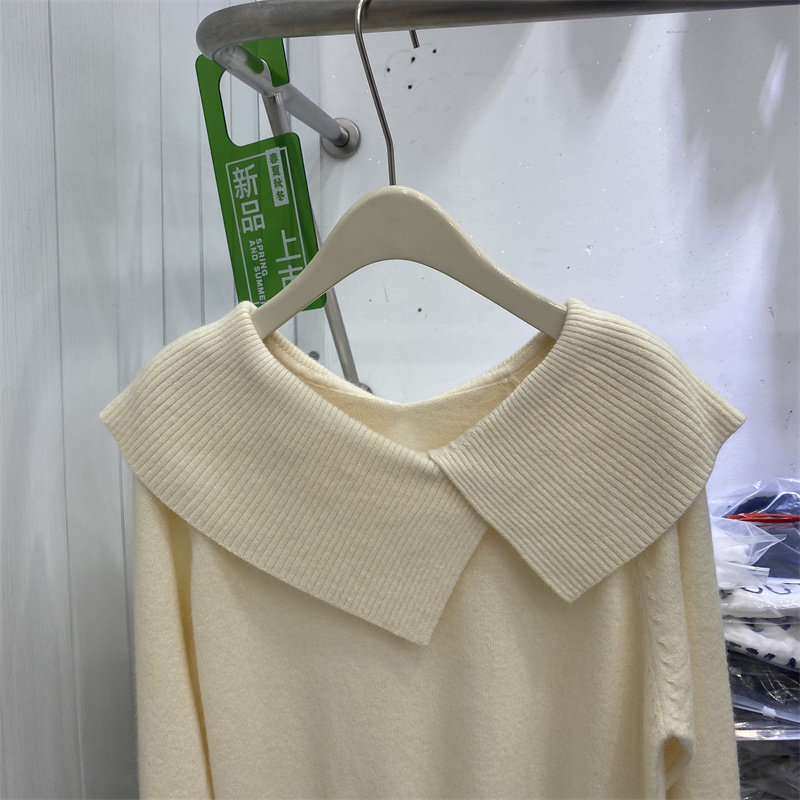 法式2025女冬新款时尚翻领长袖针织衫显瘦不规则羊毛毛衣上衣潮,淘宝优惠券,粉丝福利购,淘宝优惠卷