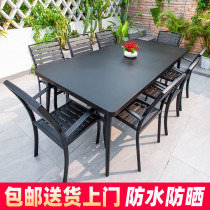 Outdoor table and chairs Carbon steel waterproof sunscreen Courtyard Garden Balcony Open Air Cafe Casual Iron Art Table And Chairs Combination