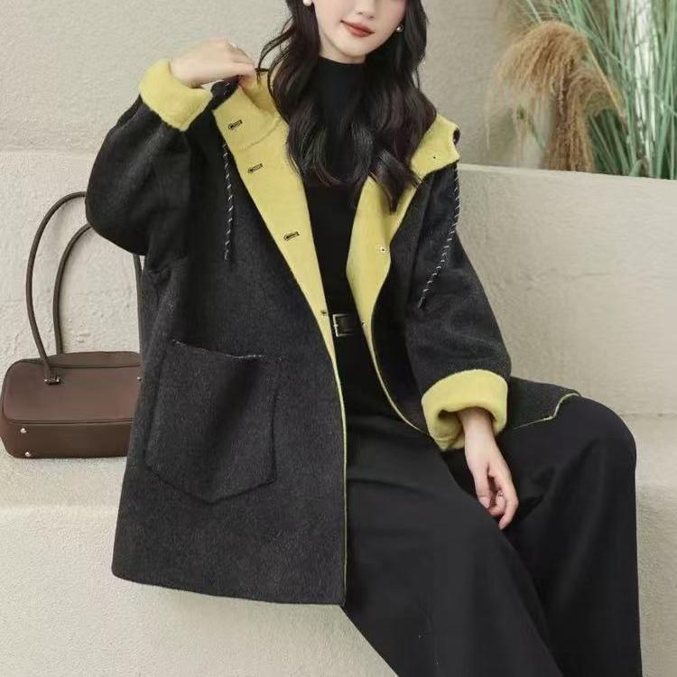 工厂直售羊毛大衣女2025年新款高端不起球双面羊毛大衣短款韩版 - 图2