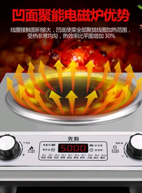 先科电磁炉家用大功率5000W 猛火爆炒多功能大火力商用省电柴火灶