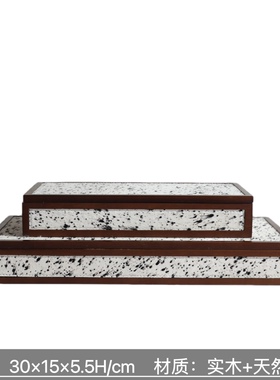 现代轻奢暖系马毛方形收纳装饰盒摆件样板房售楼处酒店民宿装饰i.