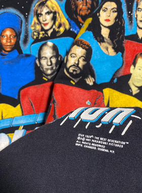 1991's Star Trek美式 movie oversize black T-shirt短袖t恤